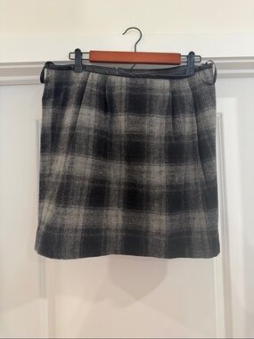 GAP Black & Gray Plaid Mini Skirt